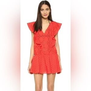 PARKER BEACH Antigua Sleeveless Eyelet 100% Cotton Cover-Up Dress Sz M